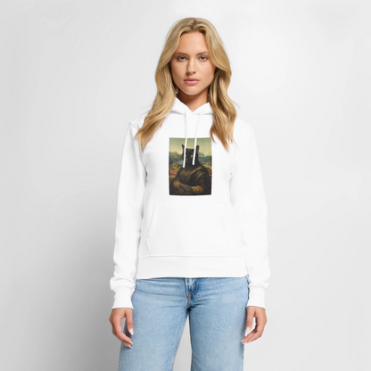 Mona Lisa… aber es ist eine Katze | Frauen Premium Hoodie - Weiß