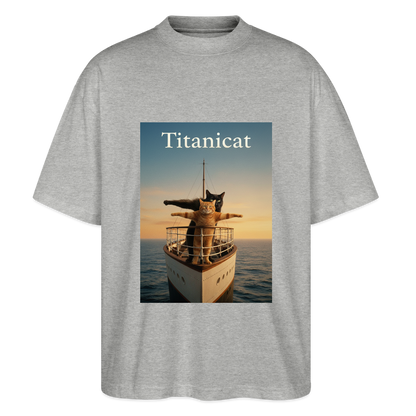 Titanicat – Ich bin der König der Kratzbäume | Stanley/Stella Oversized Unisex Bio T-Shirt Blaster - Grau meliert