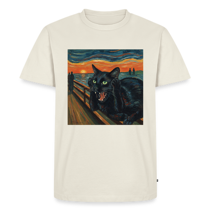 Der Schrei… aber die Katze hat’s zuerst gemerkt | Männer Premium T-Shirt - Naturweiß