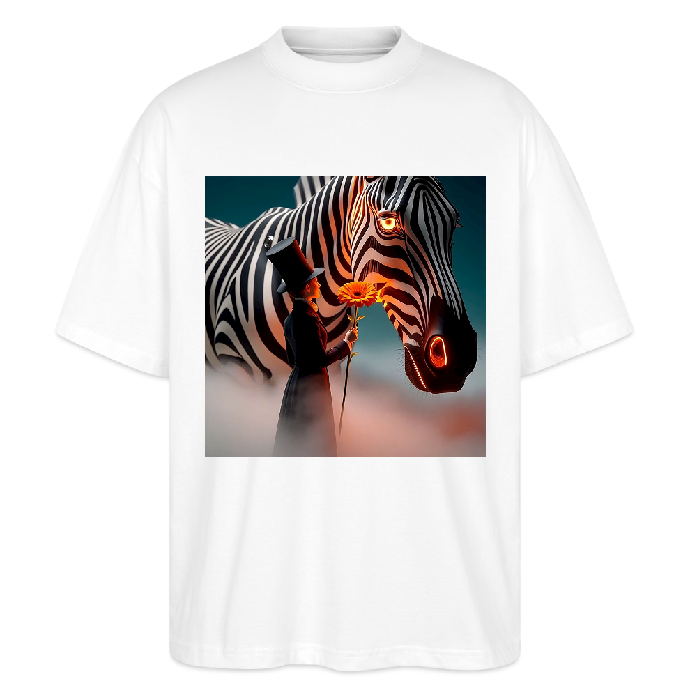 Blumen für ein Zebra | Stanley/Stella Oversized Unisex Bio T-Shirt Blaster - Weiß