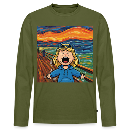 Der Schrei… manchmal bist du es selbst | Männer Premium Bio Langarmshirt - Khaki