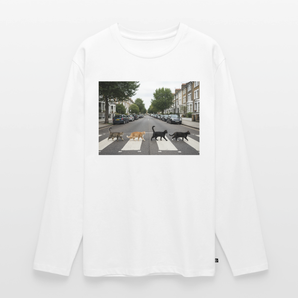 The Purrfect Crossing – Wir waren vor der Band da | Männer Premium Bio Langarmshirt - Weiß