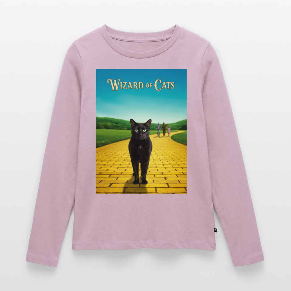 Wizard of Cats – Der gelbe Weg gehört Krümel | Frauen Premium Bio Langarmshirt - Altrosa
