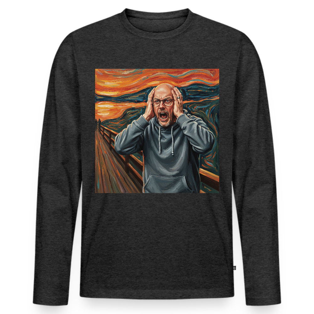 Der Schrei… wenn es wirklich reicht | Männer Premium Bio Langarmshirt - Anthrazit meliert