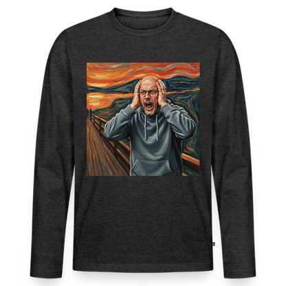Der Schrei… wenn es wirklich reicht | Männer Premium Bio Langarmshirt - Anthrazit meliert