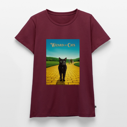 Wizard of Cats – Der gelbe Weg gehört Krümel | Frauen Premium T-Shirt - Burgunderrot