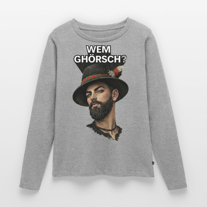 Wem ghörsch? – Alemannische Klärung | Frauen Premium Bio Langarmshirt - Grau meliert