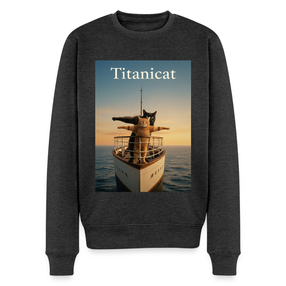 Titanicat – Ich bin der König der Kratzbäume |  Männer Premium Pullover - Anthrazit meliert