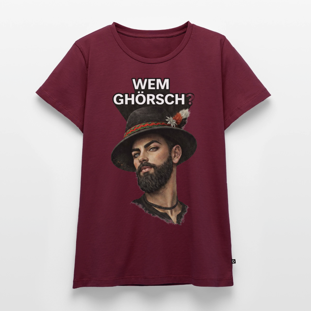 Wem ghörsch? – Alemannische Klärung | Frauen Premium T-Shirt - Burgunderrot
