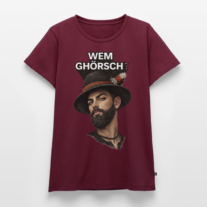 Wem ghörsch? – Alemannische Klärung | Frauen Premium T-Shirt - Burgunderrot