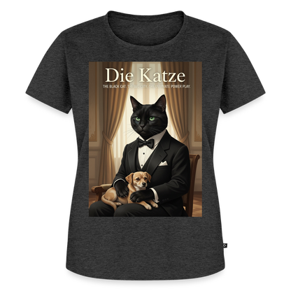 Die Katze – Krümel regelt das | Frauen Premium T-Shirt - Anthrazit meliert