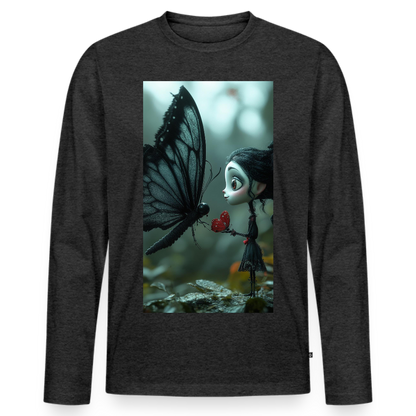 Mut für einen Moment | Männer Premium Bio Langarmshirt - Anthrazit meliert