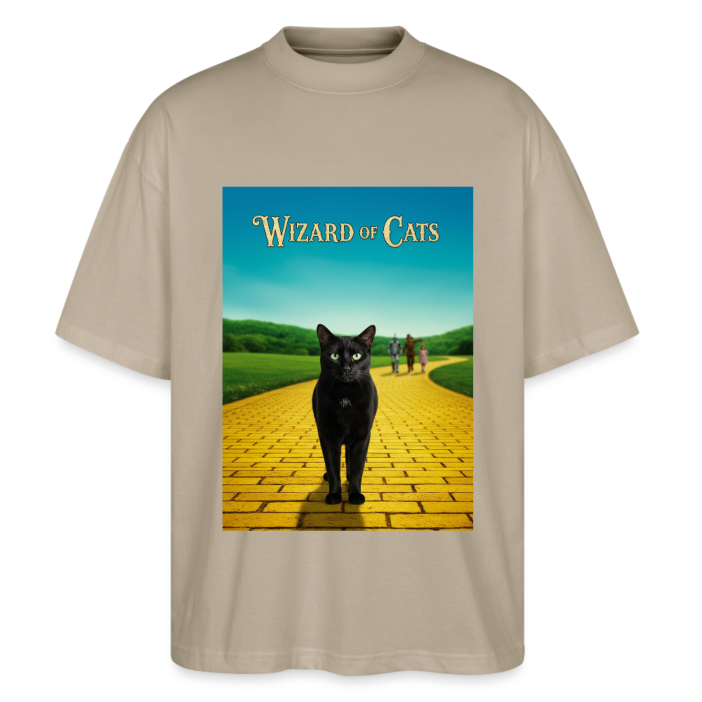 Wizard of Cats – Der gelbe Weg gehört Krümel | Stanley/Stella Oversized Unisex Bio T-Shirt Blaster - Steingrau