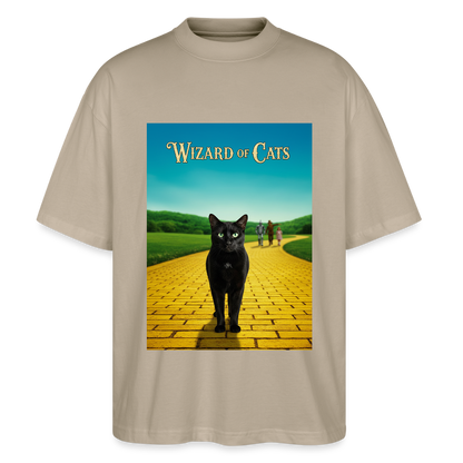 Wizard of Cats – Der gelbe Weg gehört Krümel | Stanley/Stella Oversized Unisex Bio T-Shirt Blaster - Steingrau