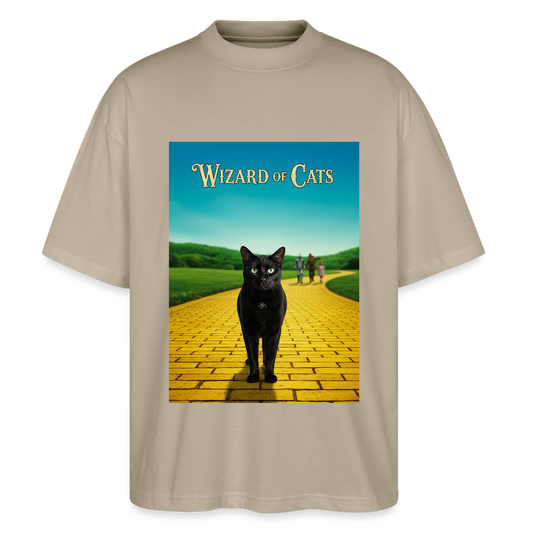 Wizard of Cats – Der gelbe Weg gehört Krümel | Stanley/Stella Oversized Unisex Bio T-Shirt Blaster - Steingrau