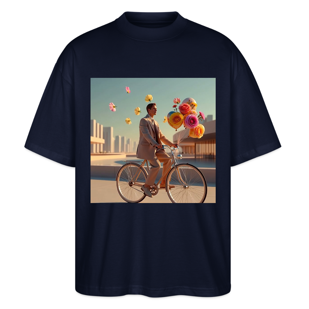 Fahrt ins Ungewisse (mit Blumen) | Stanley/Stella Oversized Unisex Bio T-Shirt Blaster - Navy
