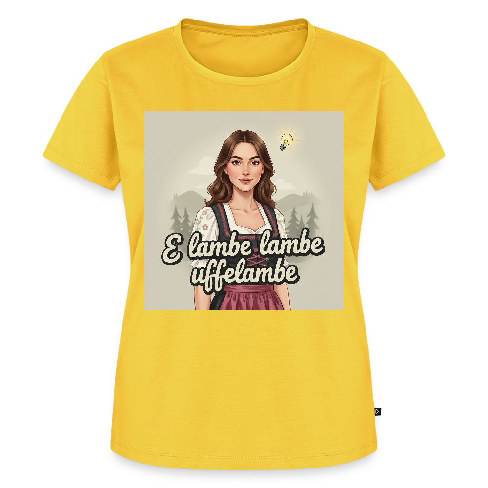 E Lambe, lambe, uffelambe – Alemannischer Geistesblitz | Frauen Premium T-Shirt - Gelb