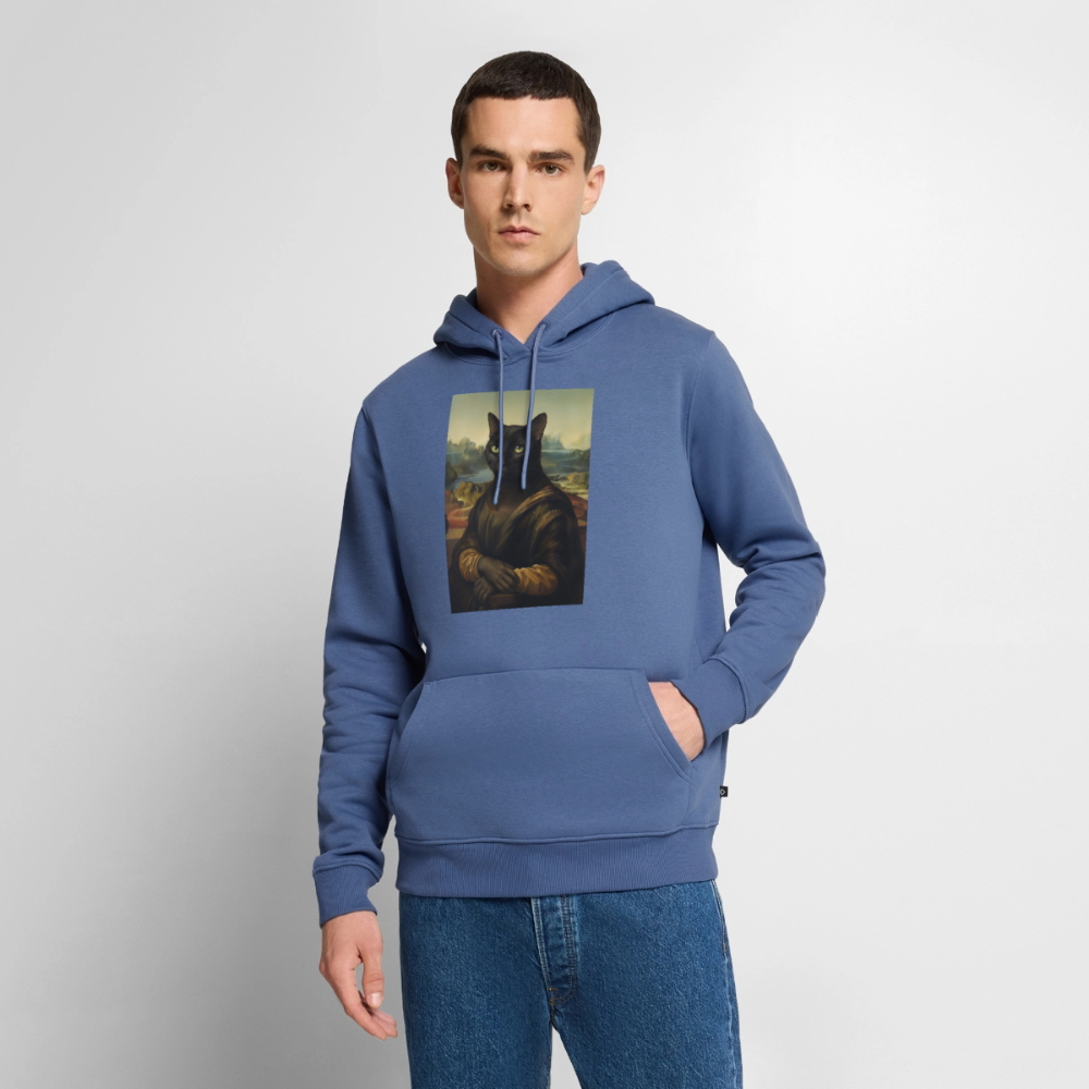 Mona Lisa… aber es ist eine Katze | Männer Premium Hoodie - Taubenblau