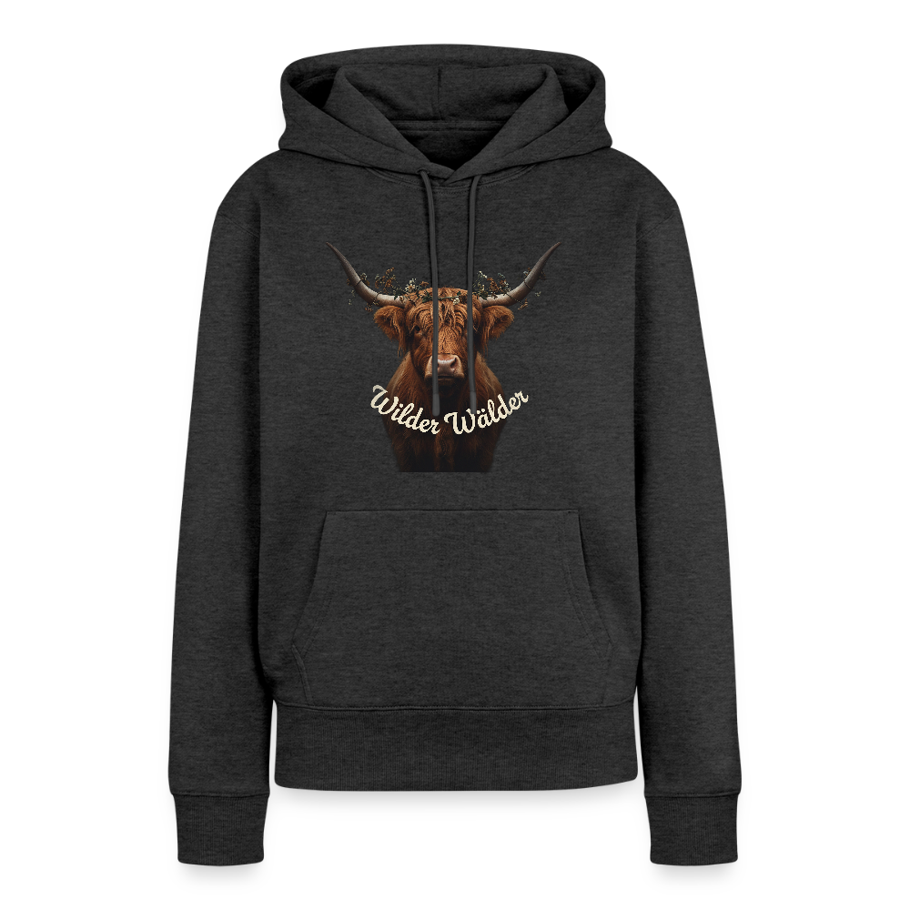 Wilder Wälder – Schwarzwald Highland Rind | Frauen Premium Hoodie - Anthrazit meliert