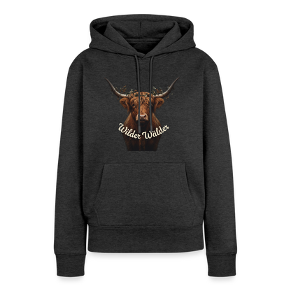 Wilder Wälder – Schwarzwald Highland Rind | Frauen Premium Hoodie - Anthrazit meliert