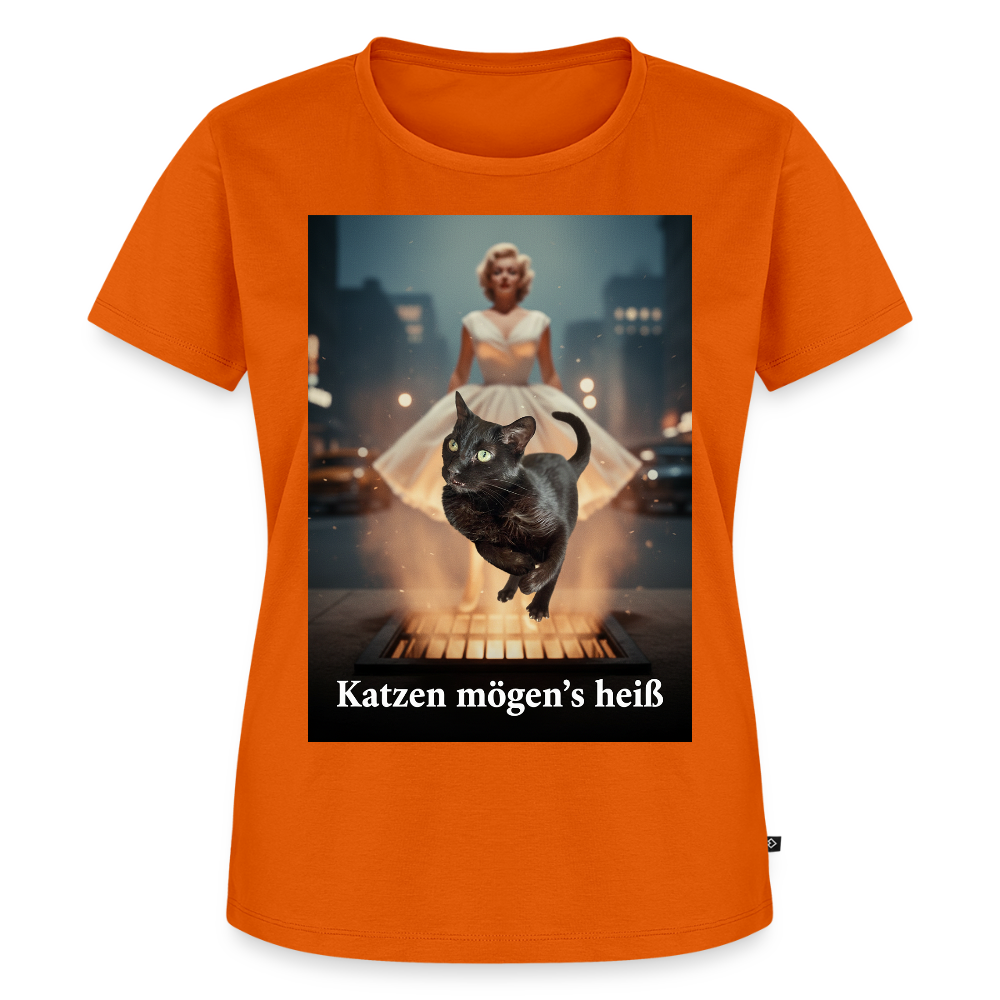 Katzen mögen’s heiß | Frauen Premium T-Shirt - Orange 