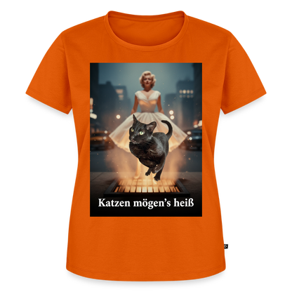 Katzen mögen’s heiß | Frauen Premium T-Shirt - Orange 