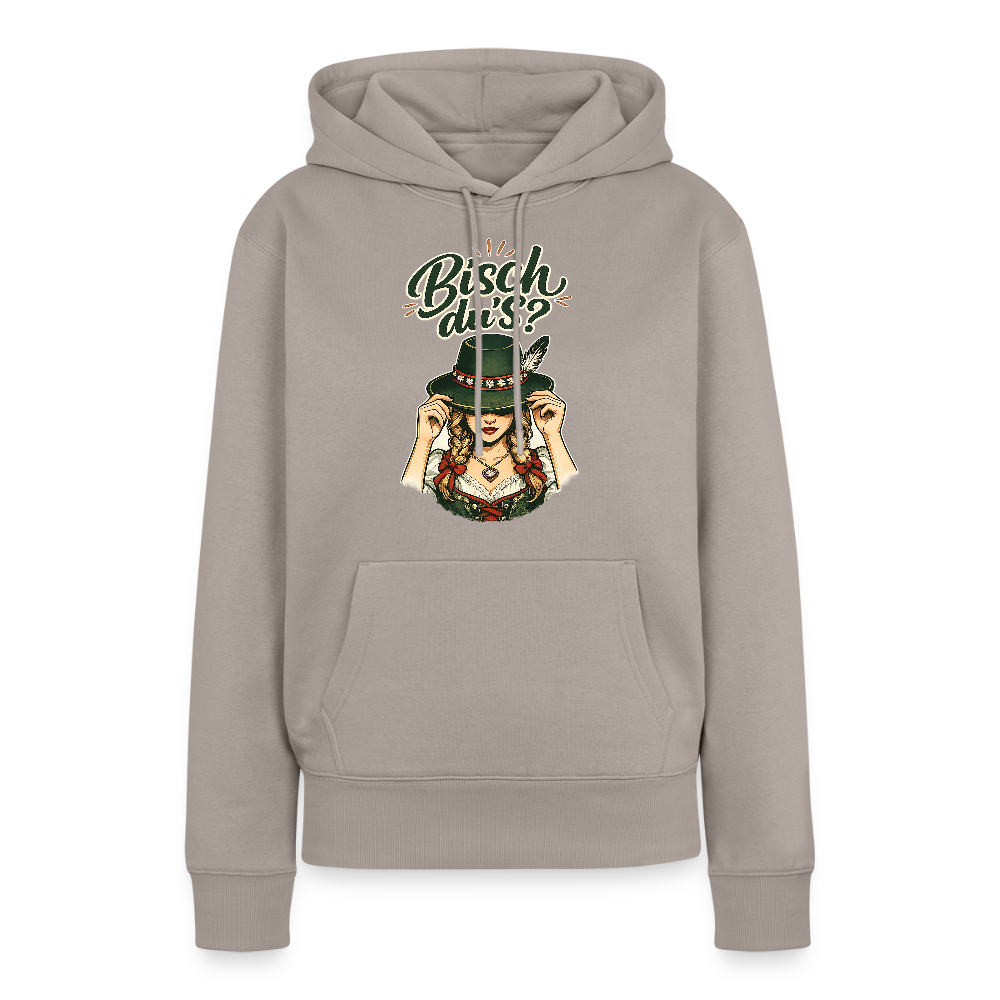 Bisch du’s? – Der Blick sagt alles | Frauen Premium Hoodie - Taupe