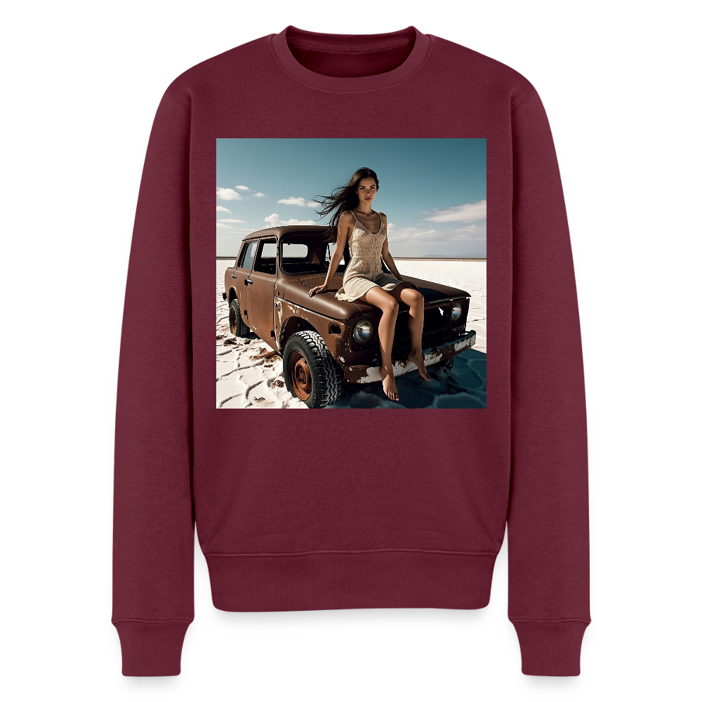 Warten auf irgendwas |  Männer Premium Pullover - Burgunderrot