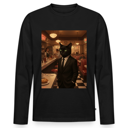Krümel – Royale mit Pfote | Männer Premium Bio Langarmshirt - Schwarz