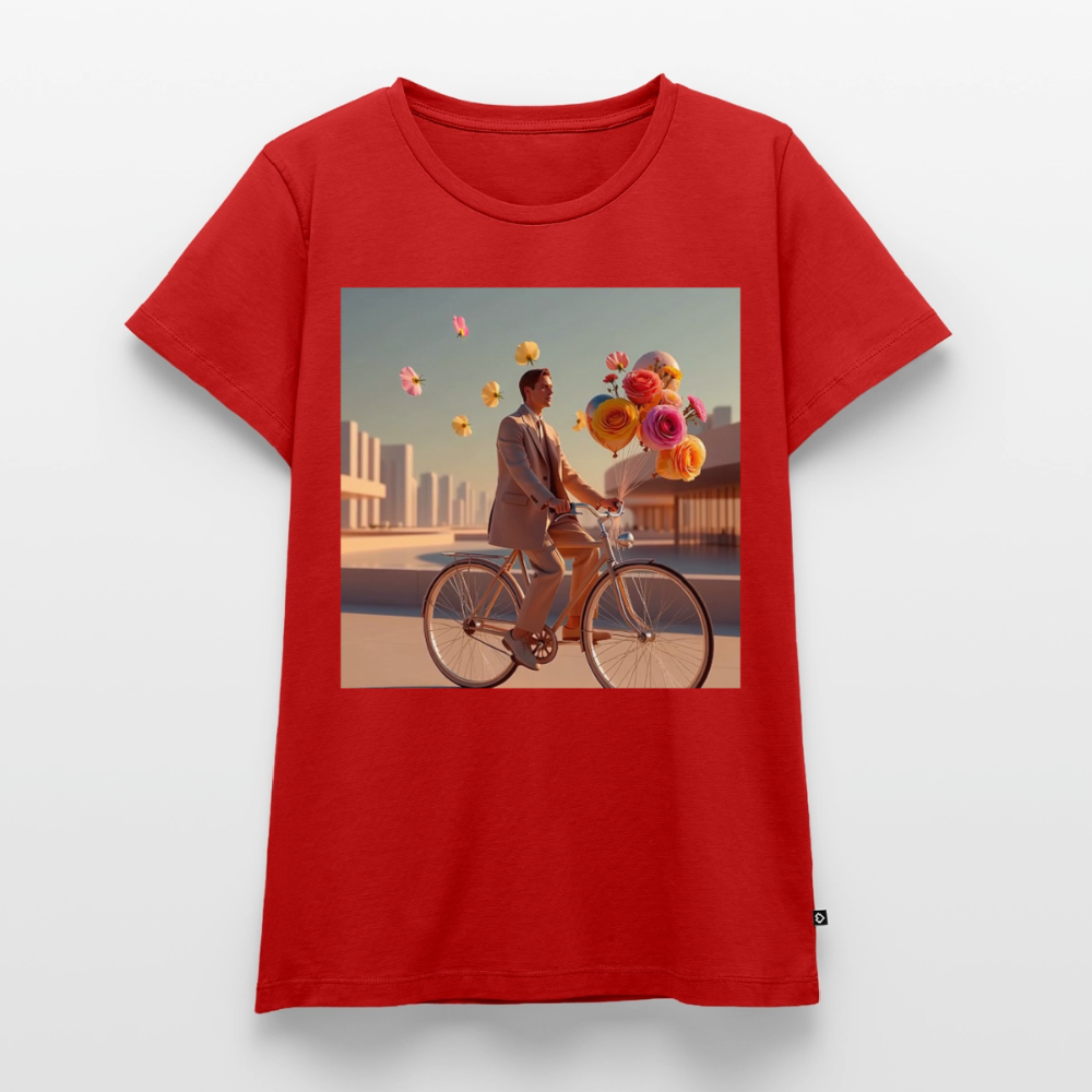 Fahrt ins Ungewisse (mit Blumen) | Frauen Premium T-Shirt - Rot
