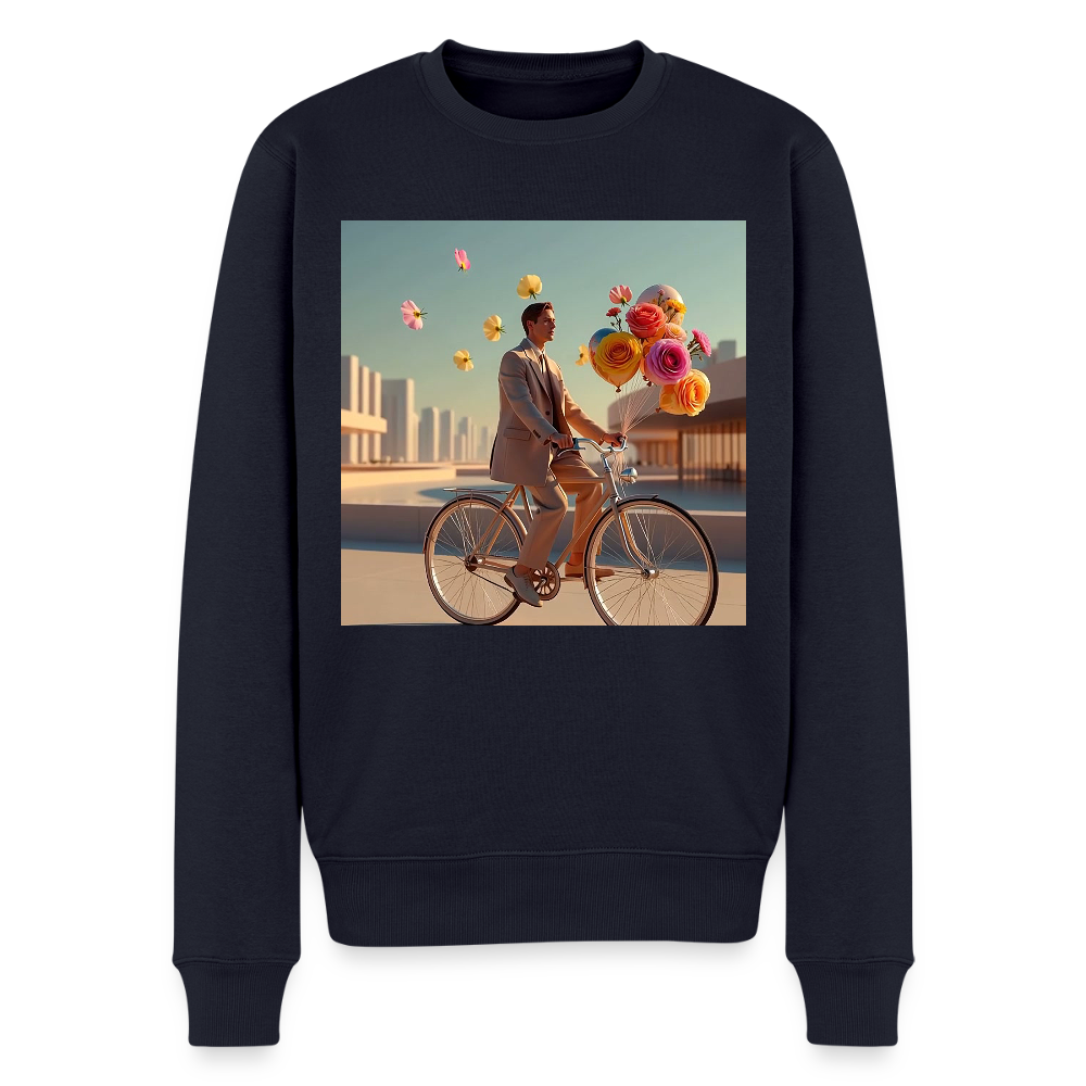 Fahrt ins Ungewisse (mit Blumen) |  Männer Premium Pullover - Navy