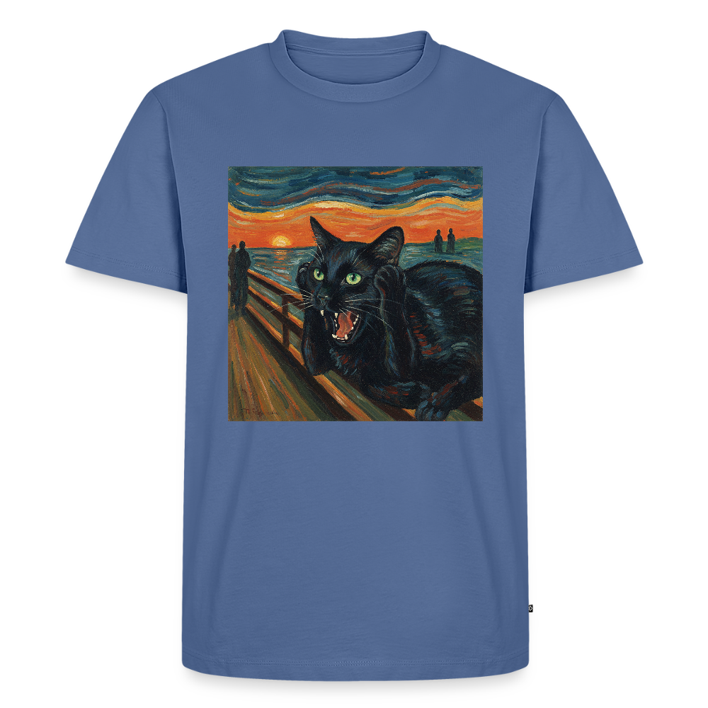 Der Schrei… aber die Katze hat’s zuerst gemerkt | Männer Premium T-Shirt - Taubenblau