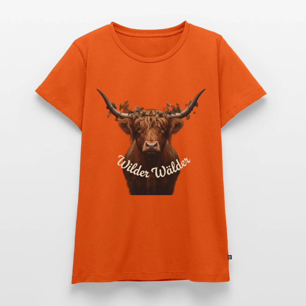 Wilder Wälder – Schwarzwald Highland Rind | Frauen Premium T-Shirt - Orange 