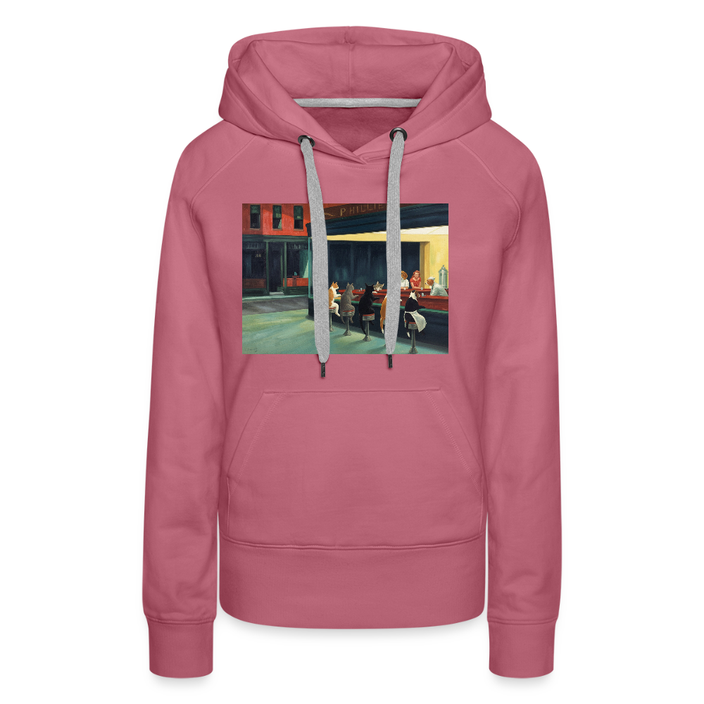 Wenn Hopper Katzen gemalt hätte | Frauen Premium Hoodie - Malve