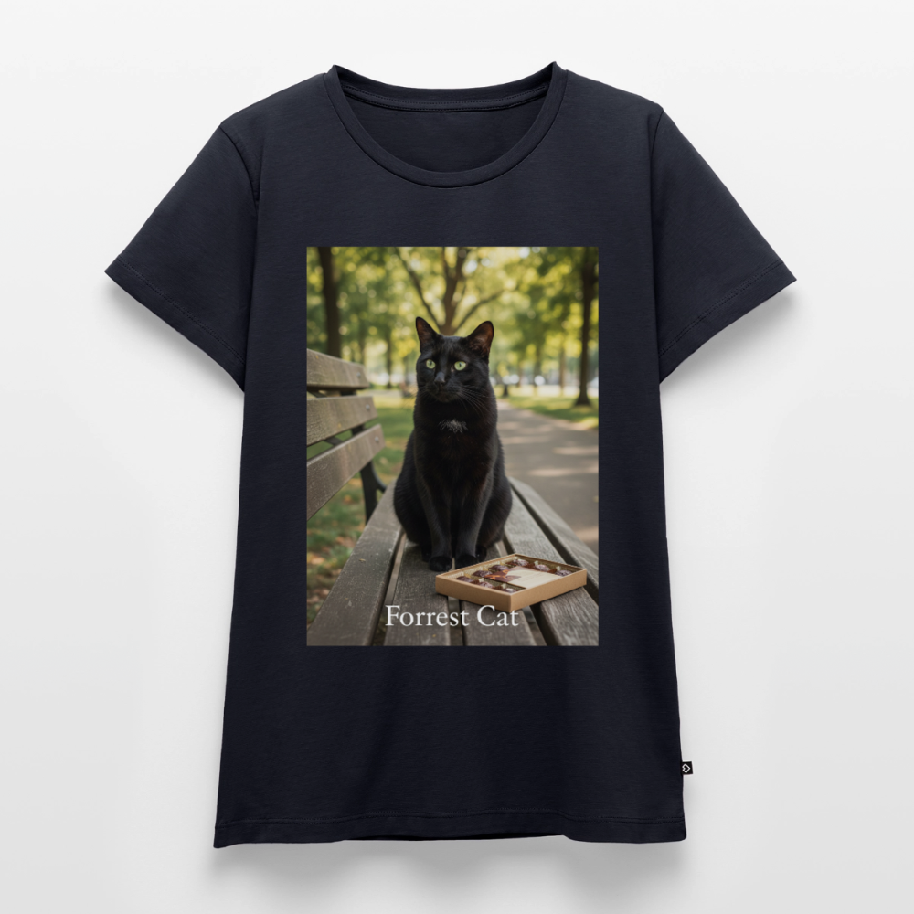 Forrest Cat – Krümel wartet | Frauen Premium T-Shirt - Navy