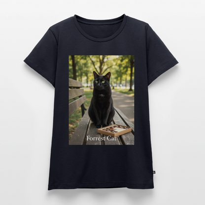 Forrest Cat – Krümel wartet | Frauen Premium T-Shirt - Navy