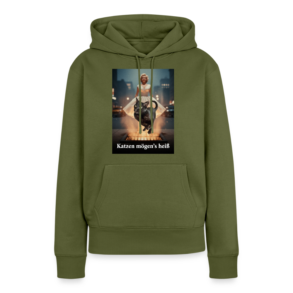 Katzen mögen’s heiß | Frauen Premium Hoodie - Khaki