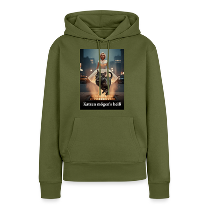 Katzen mögen’s heiß | Frauen Premium Hoodie - Khaki