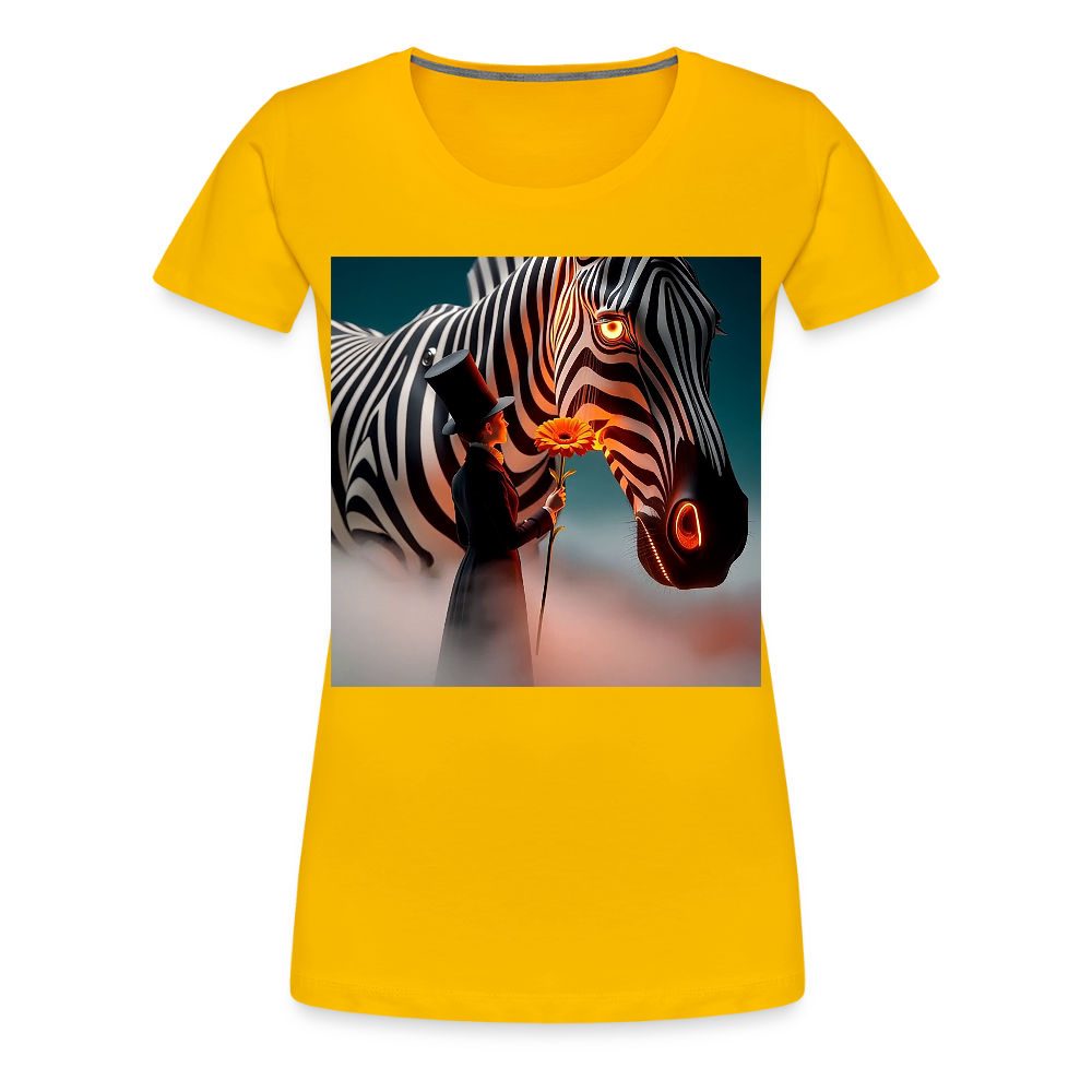 Blumen für ein Zebra | Frauen Premium T-Shirt - Sonnengelb