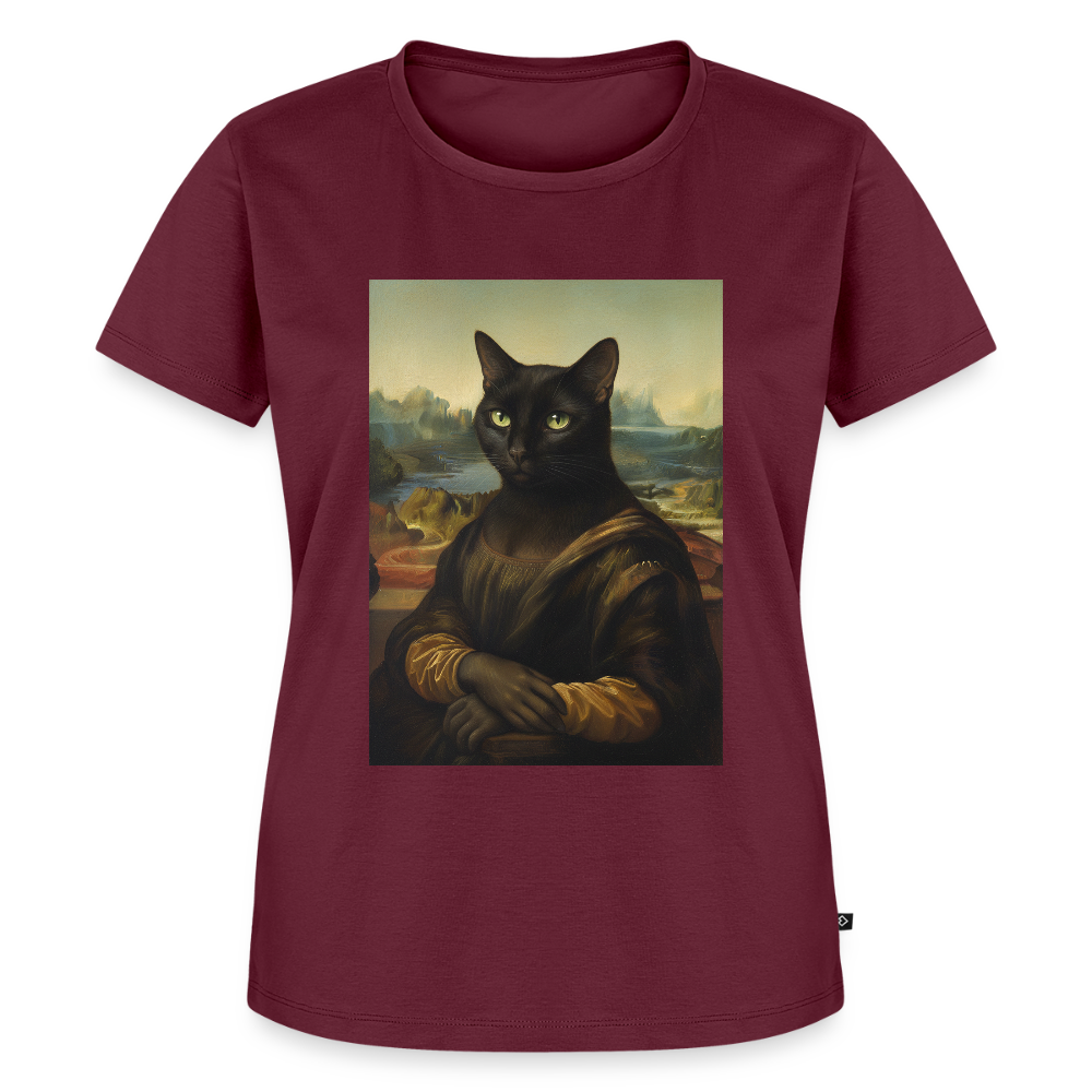 Mona Lisa… aber es ist eine Katze | Frauen Premium T-Shirt - Burgunderrot