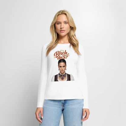 Schwarzwaldstolz – Sie weiß, wer sie isch | Frauen Premium Bio Langarmshirt - Weiß