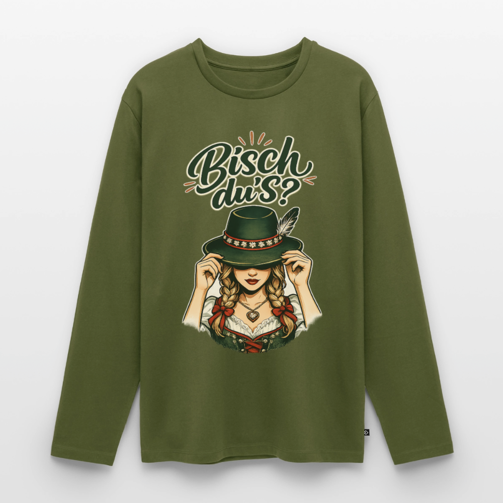Bisch du’s? – Der Blick sagt alles | Männer Premium Bio Langarmshirt - Khaki