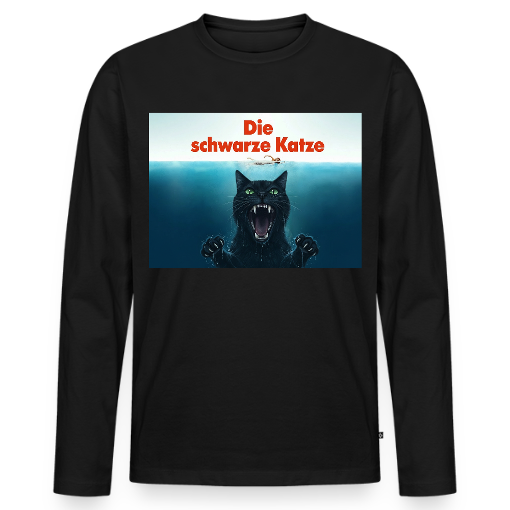 Die schwarze Katze – Krümel taucht auf | Männer Premium Bio Langarmshirt - Schwarz