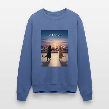 La La Cat – Tanz über den Dächern |  Männer Premium Pullover - Taubenblau
