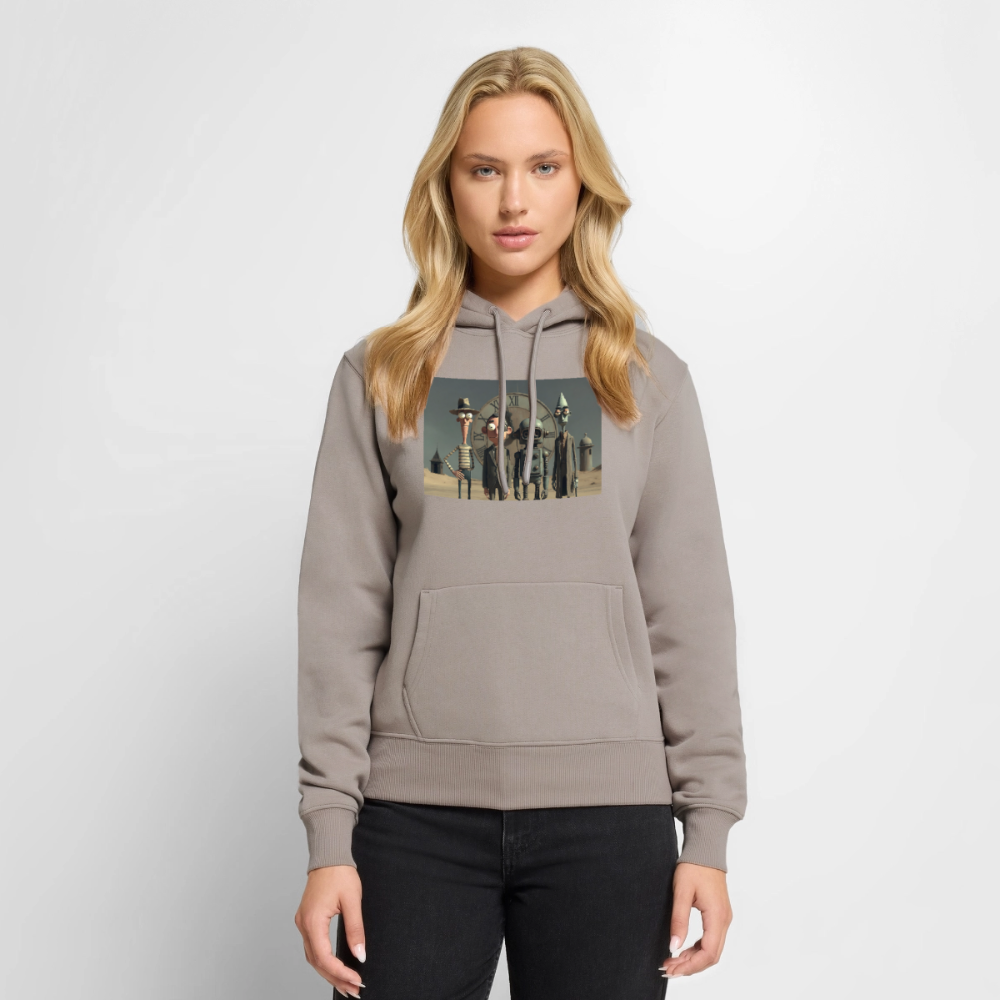 Pünktlich zu spät – Die seltsame Gesellschaft | Frauen Premium Hoodie - Taupe