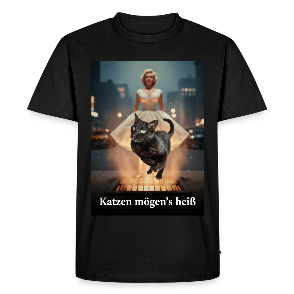 Katzen mögen’s heiß | Männer Premium T-Shirt - Schwarz