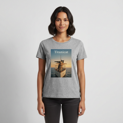 Titanicat – Ich bin der König der Kratzbäume | Frauen Premium T-Shirt - Grau meliert
