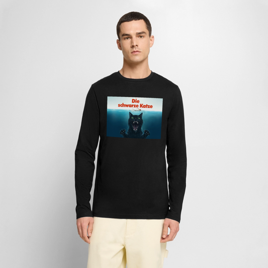 Die schwarze Katze – Krümel taucht auf | Männer Premium Bio Langarmshirt - Schwarz