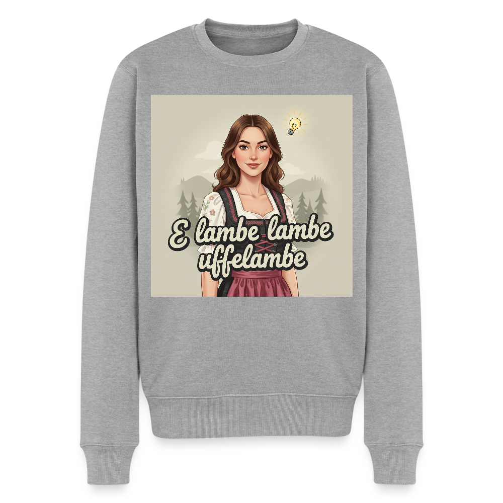 E Lambe, lambe, uffelambe – Alemannischer Geistesblitz |  Männer Premium Pullover - Grau meliert