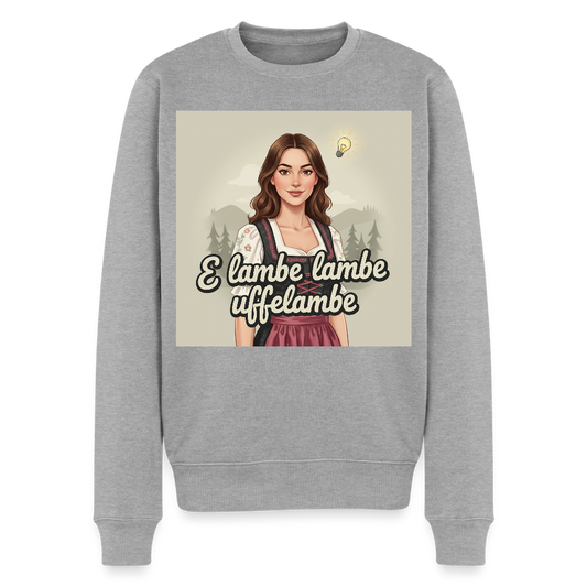 E Lambe, lambe, uffelambe – Alemannischer Geistesblitz |  Männer Premium Pullover - Grau meliert